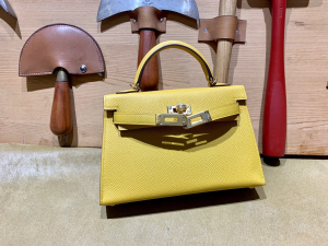 HM mini kl 二代 epsom 9D Jaune ambre 琥珀黄/金扣