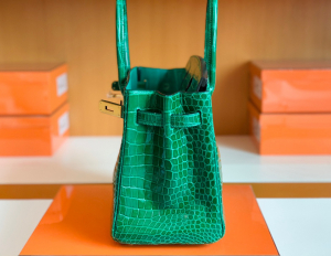 HM BK 30 Crocodile Leather - 6Q Emerald Green/翡翠绿