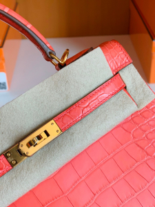 HM KL 25 Crocodile Leather  A5 Bougainvillier Red