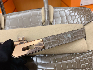 VIP订制：BK 30cm gris tourterelle - porosus crocodile