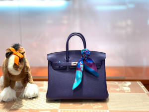 HM BK 25cm togo 皮 M3 Blue Encre 墨水蓝/银扣