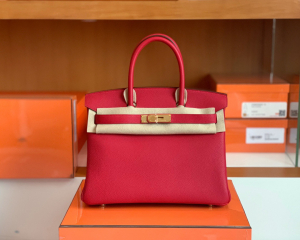 雪梨同款 Herrmes BK 30cm Q5 国旗红 rouge casaque togo皮