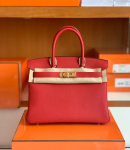 雪梨同款 Herrmes BK 30cm Q5 国旗红 rouge casaque togo皮
