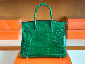 HM BK 30 Crocodile Leather - 6Q Emerald Green/翡翠绿