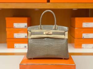 VIP订制：BK 30cm gris tourterelle - porosus crocodile
