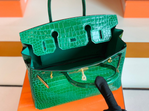 HM BK 30 Crocodile Leather - 6Q Emerald Green/翡翠绿