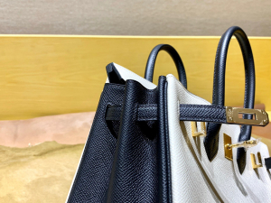BK25cm EPSOM  熊猫拼色/金扣 手工缝制 臻品鉴赏