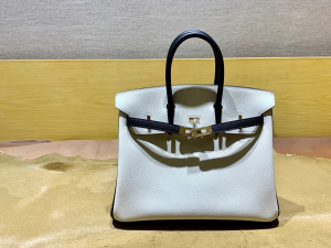 BK25cm EPSOM  熊猫拼色/金扣 手工缝制 臻品鉴赏