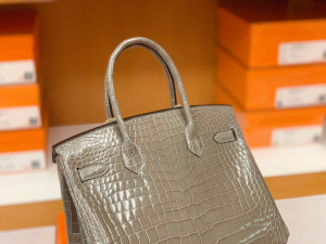 VIP订制：BK 30cm gris tourterelle - porosus crocodile