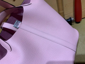 HM picotin 18cm - TC leather - 3Q Rose Sakura 樱花粉 / 银扣