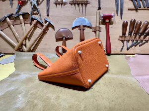 HM picotin 18cm - TC leather - 93 Orange 爱马仕橙/金扣