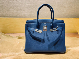 BK 30cm evercolor 皮 S4 Deep Blue 深邃蓝/银扣