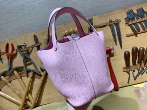 HM picotin 18cm - TC leather - 3Q Rose Sakura 樱花粉 / 银扣
