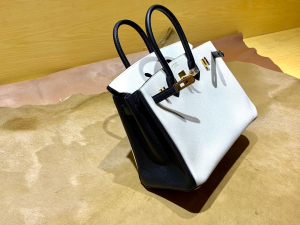 BK25cm EPSOM  熊猫拼色/金扣 手工缝制 臻品鉴赏