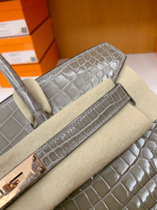 VIP订制：BK 30cm gris tourterelle - porosus crocodile
