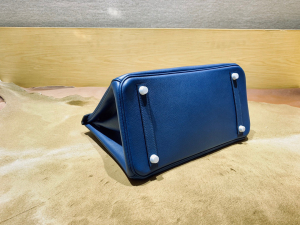 BK 30cm evercolor 皮 S4 Deep Blue 深邃蓝/银扣