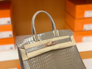 VIP订制：BK 30cm gris tourterelle - porosus crocodile