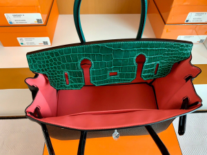 Touch八拼皮bk 30cm 翡翠绿色鳄鱼拼黑色togo swift box evecolor 山羊 epsom，限量中的限量，极品中的极品，