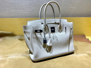 BK 30cm togo 皮 10 Carrie 奶昔白/银扣