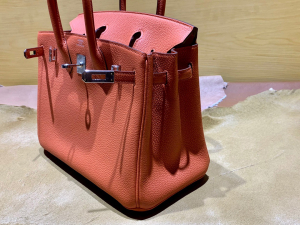 HM BK 25cm Togo 93 Orange Color 爱马仕橘/银扣