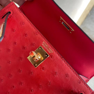 U.S.A Los Angeles HM KL mini 2 Bag S3心紅色 Rose de coeur Ostrich