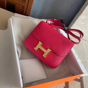 爱马仕康康19官方售价 HM Constance 19 Epsom I6 Rose Extrême 极致粉 金扣