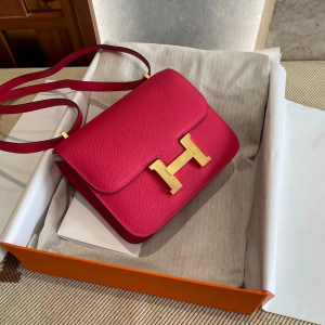 爱马仕康康19官方售价 HM Constance 19 Epsom I6 Rose Extrême 极致粉 金扣