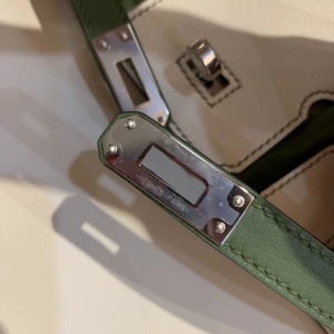 BK25 羊毛白拼森林绿swift 银扣，一级手工缝制