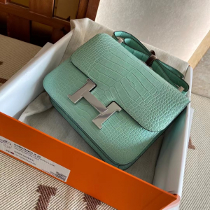 Saudi Arabia HM Constance 24 Matte Alligator Crocodile 6U Peppermint Green