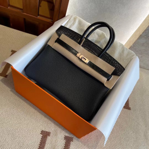 Dubai HM BK 25cm Touch Togo 拼 雾面美洲鳄鱼 CC89 黑色 Noir