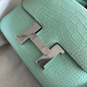 Saudi Arabia HM Constance 24 Matte Alligator Crocodile 6U Peppermint Green
