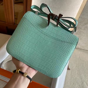 Saudi Arabia HM Constance 24 Matte Alligator Crocodile 6U Peppermint Green