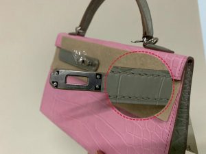 Saudi Arabia HM KL mini 5P Pink 80 Gris Perle Matte alligator crocodile