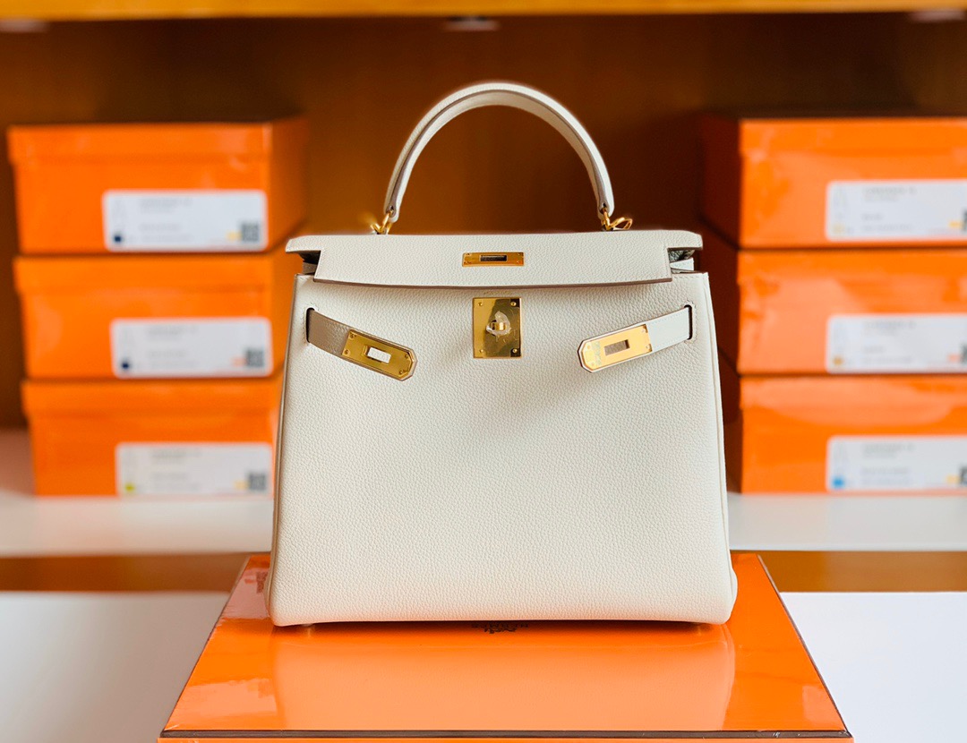 Kuwait HM KL 28cm 10 Craie 奶昔白 Togo leather