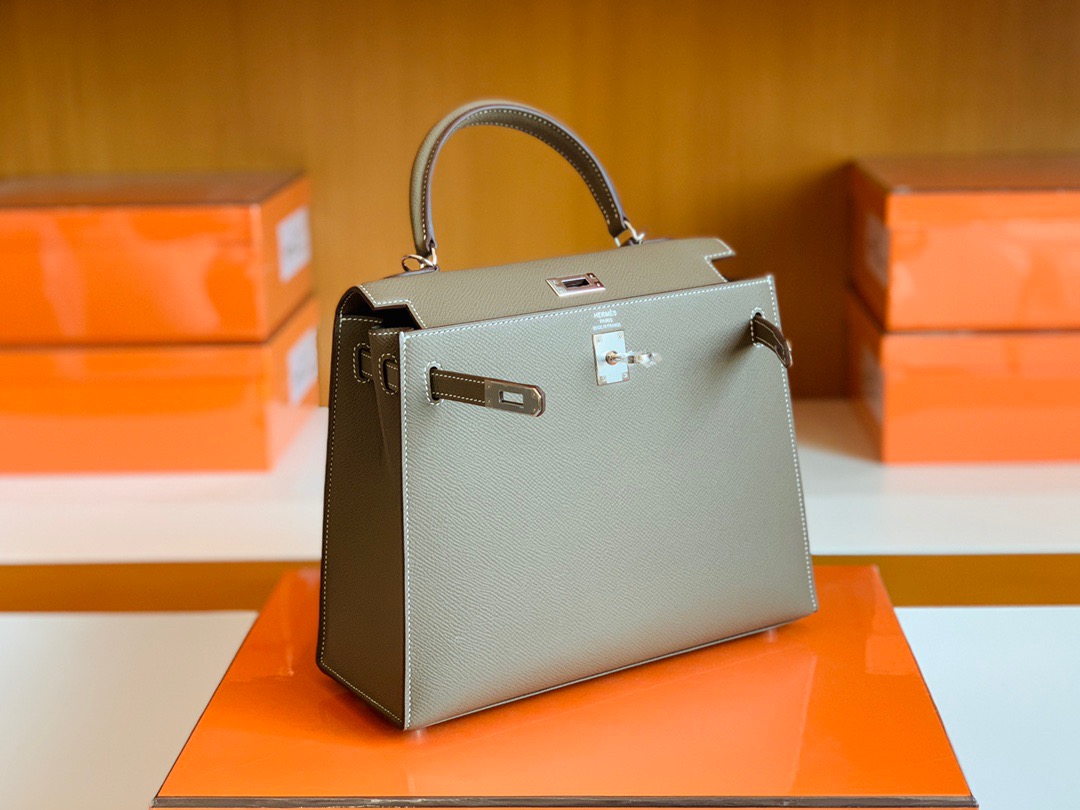 Kuwait shop HM KL25cm 大象灰 Etoupe Epsom皮 银扣 Y刻