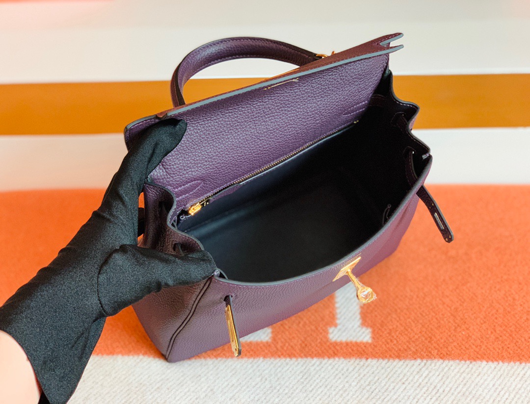 爱马仕Togo小牛皮 HM kl 25cm Togo leather 59 raisin 葡萄紫