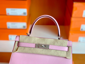 Hong Kong Bags HM kl 仙女包KL 28cm X9锦葵紫 MauvsSyleestre，新粉色，Epsom皮 银扣！
