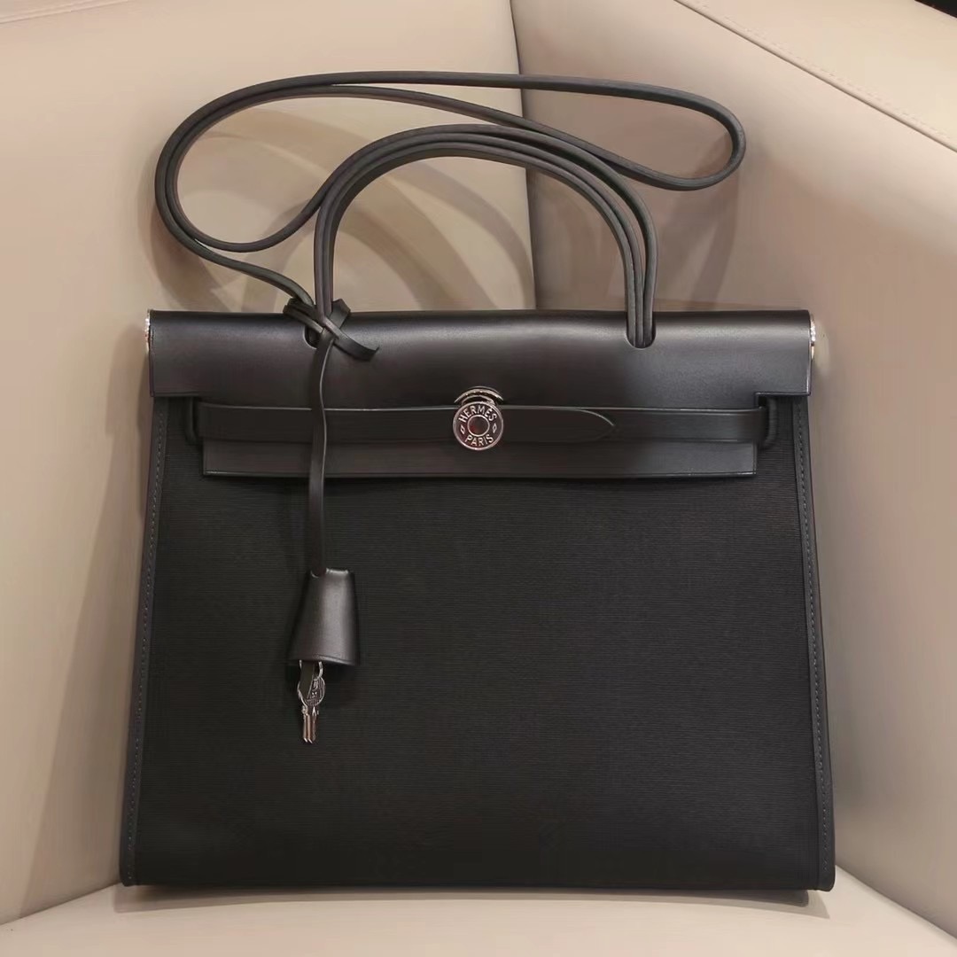 苏州上海北京爱马仕学院包 HM Herbag Zip 31 手提包 防水帆布