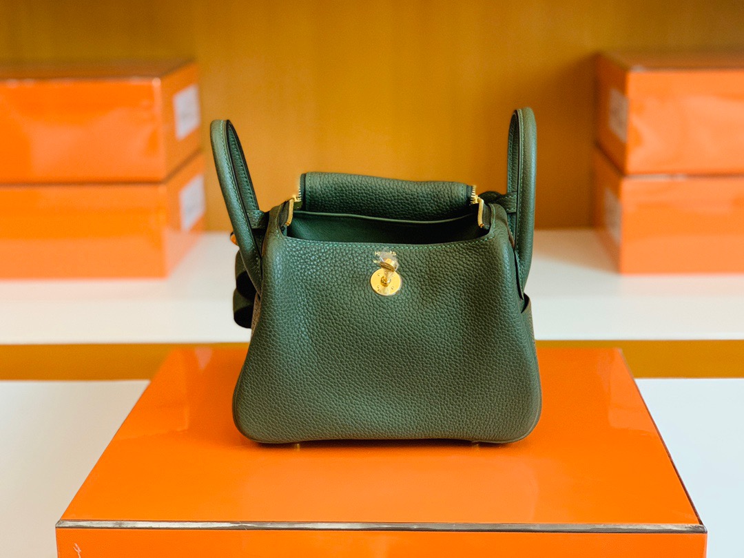HM琳迪包LD Mini Bag V6 丛林绿 TC taurillon Clemence全手工蜜蜡线缝制