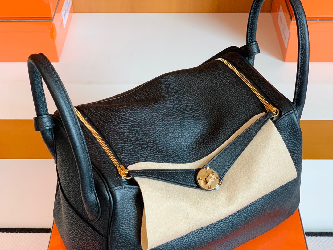 HM LD 30 taurillon Clemence bag 黑色noir CK89 金扣金属