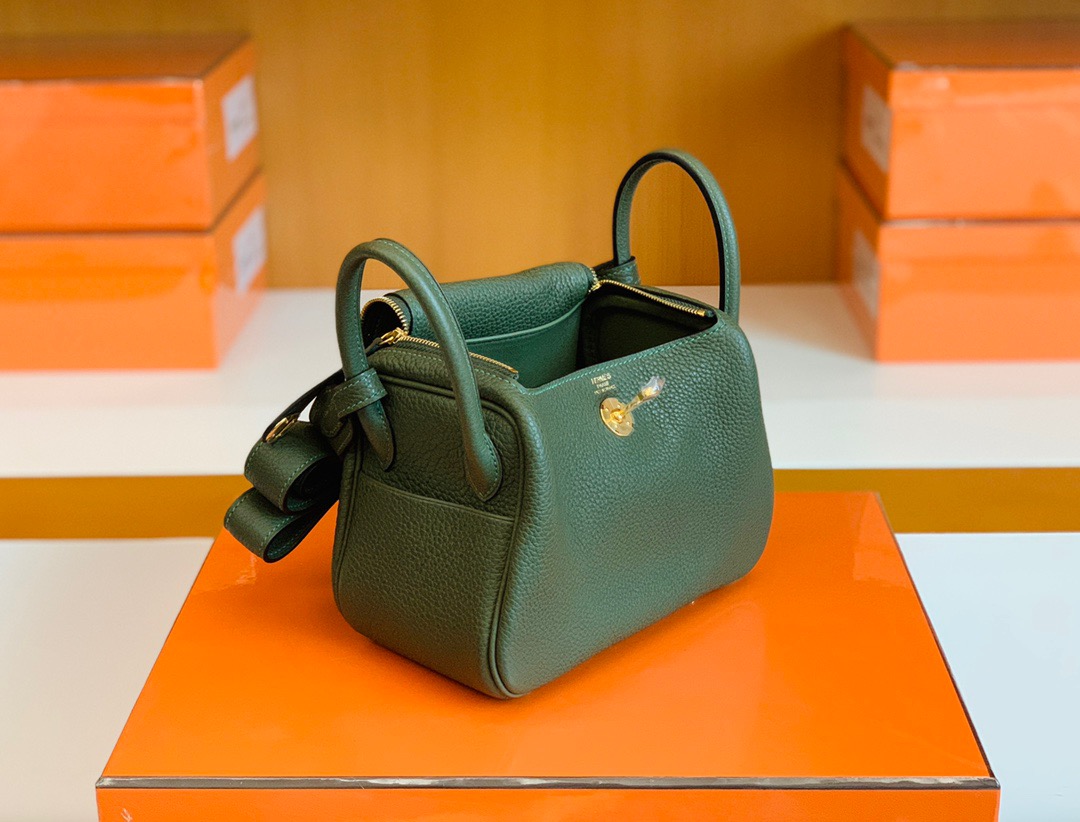 HM琳迪包LD Mini Bag V6 丛林绿 TC taurillon Clemence全手工蜜蜡线缝制