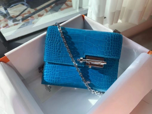 VIP一级品 vr mini 手枪包 19cm 美洲鳄 伊兹密尔蓝/银扣VIP一级品 7w伊兹密尔蓝 bleu izmir-HaiLaBags VIP一级品 vr mini 手枪包 19cm 美洲鳄 伊兹密尔蓝/银扣VIP一级品 7w伊兹密尔蓝 bleu izmir