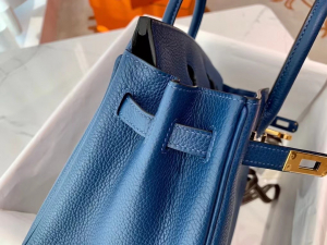 VIP一级品 BK25cm togo 皮 7A Bleu Thalassa 湖海蓝/金扣 手工缝制 臻品鉴赏
