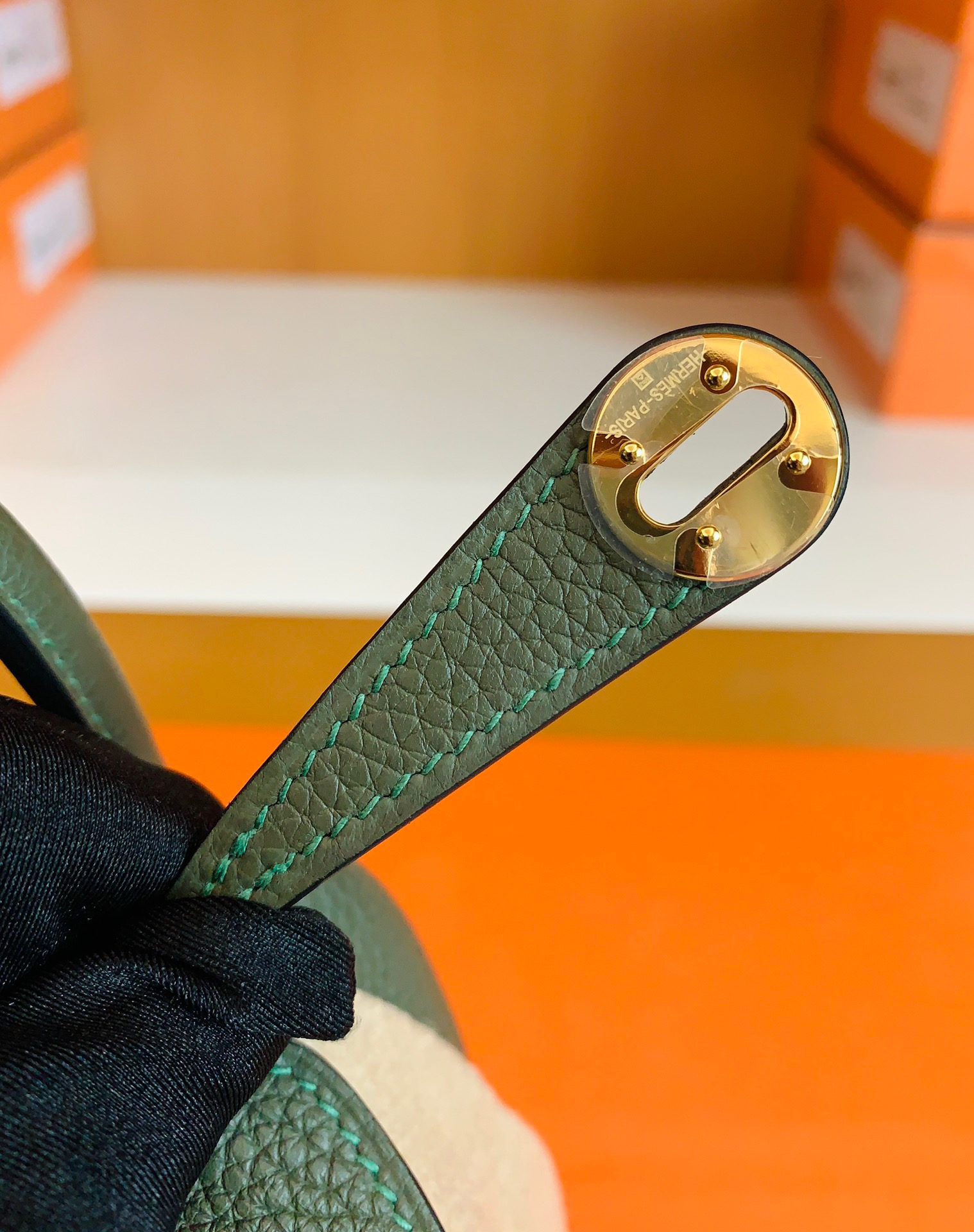 HM琳迪包LD Mini Bag V6 丛林绿 TC taurillon Clemence全手工蜜蜡线缝制