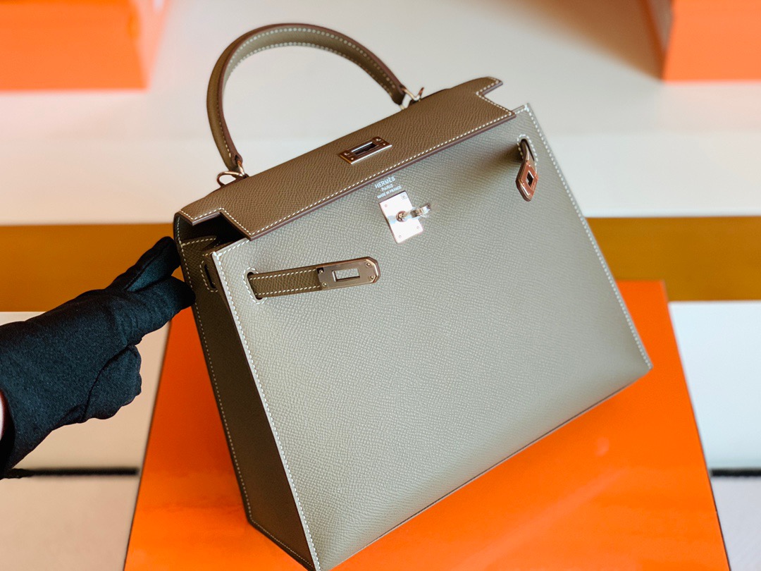 Kuwait shop HM KL25cm 大象灰 Etoupe Epsom皮 银扣 Y刻