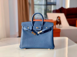 VIP一级品 BK25cm togo 皮 7A Bleu Thalassa 湖海蓝/金扣 手工缝制 臻品鉴赏