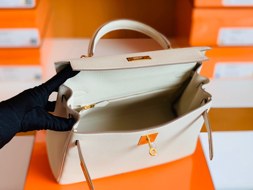 Kuwait HM KL 28cm 10 Craie 奶昔白 Togo leather
