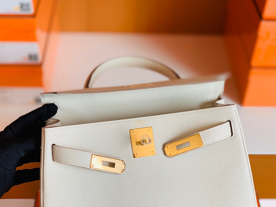 Kuwait HM KL 28cm 10 Craie 奶昔白 Togo leather