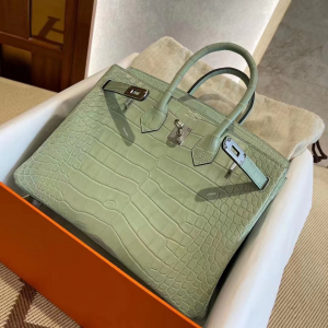 Vancouver Canada HM BK 25cm 6U Vert Dfau 薄荷绿 Matte Alligator Crocodile