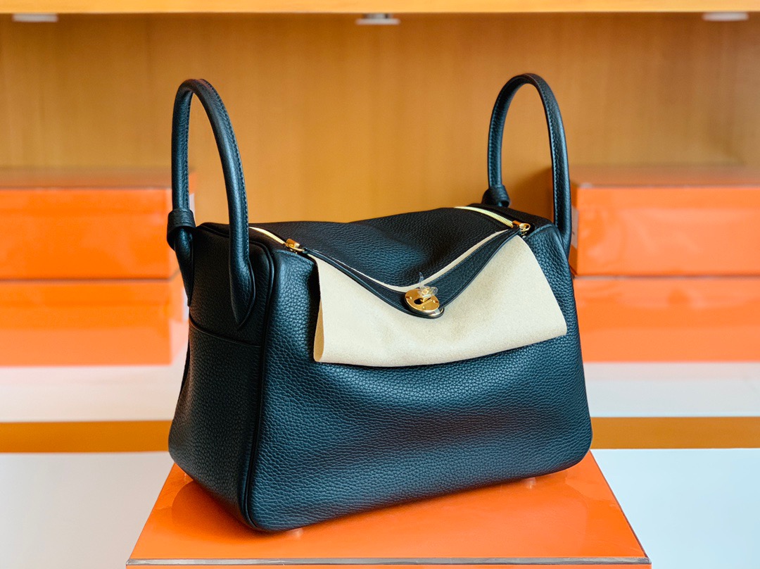 HM LD 30 taurillon Clemence bag 黑色noir CK89 金扣金属